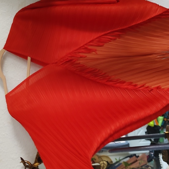 Kate Hewko Tiered Tassel Dress Accordion Pleated w/ Fringe Color Block - Picture 6 of 16